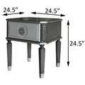 Charcoal And Light Grey End Table With 1 Drawer Charcoal Grey Primary Living Space Modern Drawers Wood