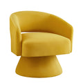 Modern Swivel Barrel Chair, Upholstered Velvet Round Accent Chairs,360 Degree Comfy Swivel Chair With Open Backrest, Single Chair Armchair For Living Room Bedroom, Homerest, Yellow Yellow Primary Living Space American Design,Contemporary,Luxury,Mid