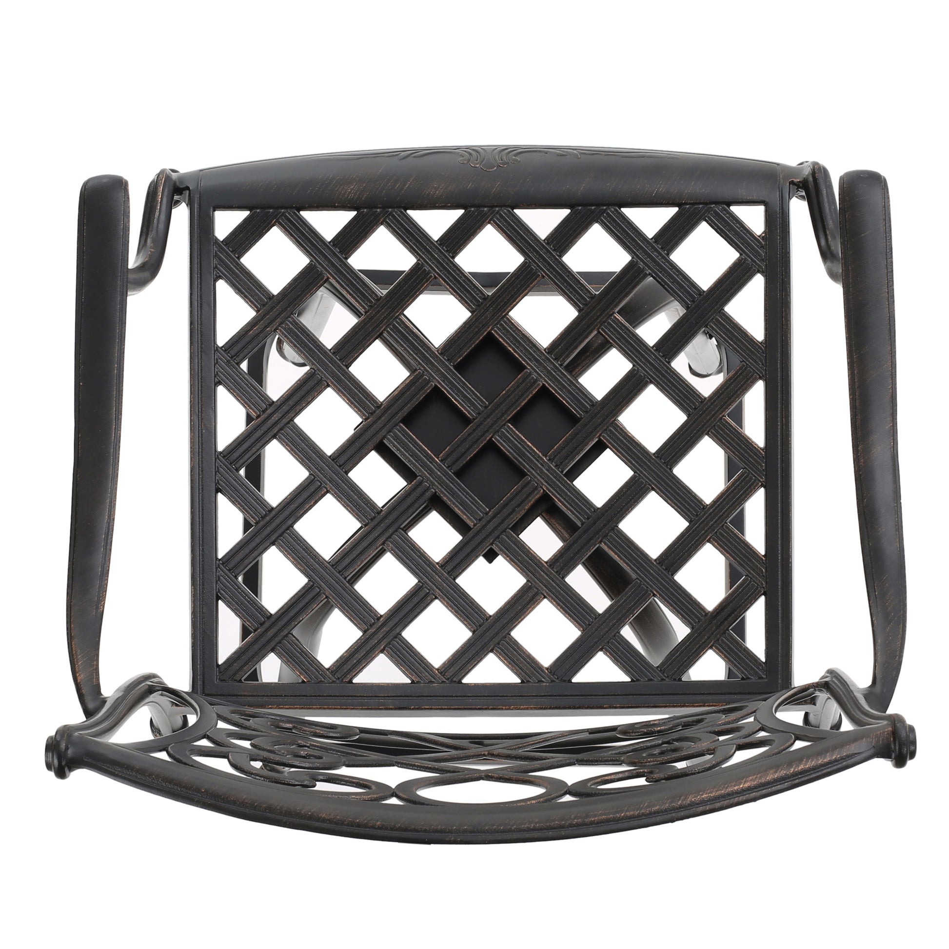 Waterbury Cast Barstool Copper Mildew Resistant Cushion Garden & Outdoor Antique,Casual,Classic Metal