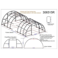 Single Truss Arch Storage Shelter W30'Xl65'Xh15' 11Oz Pe White Green Steel