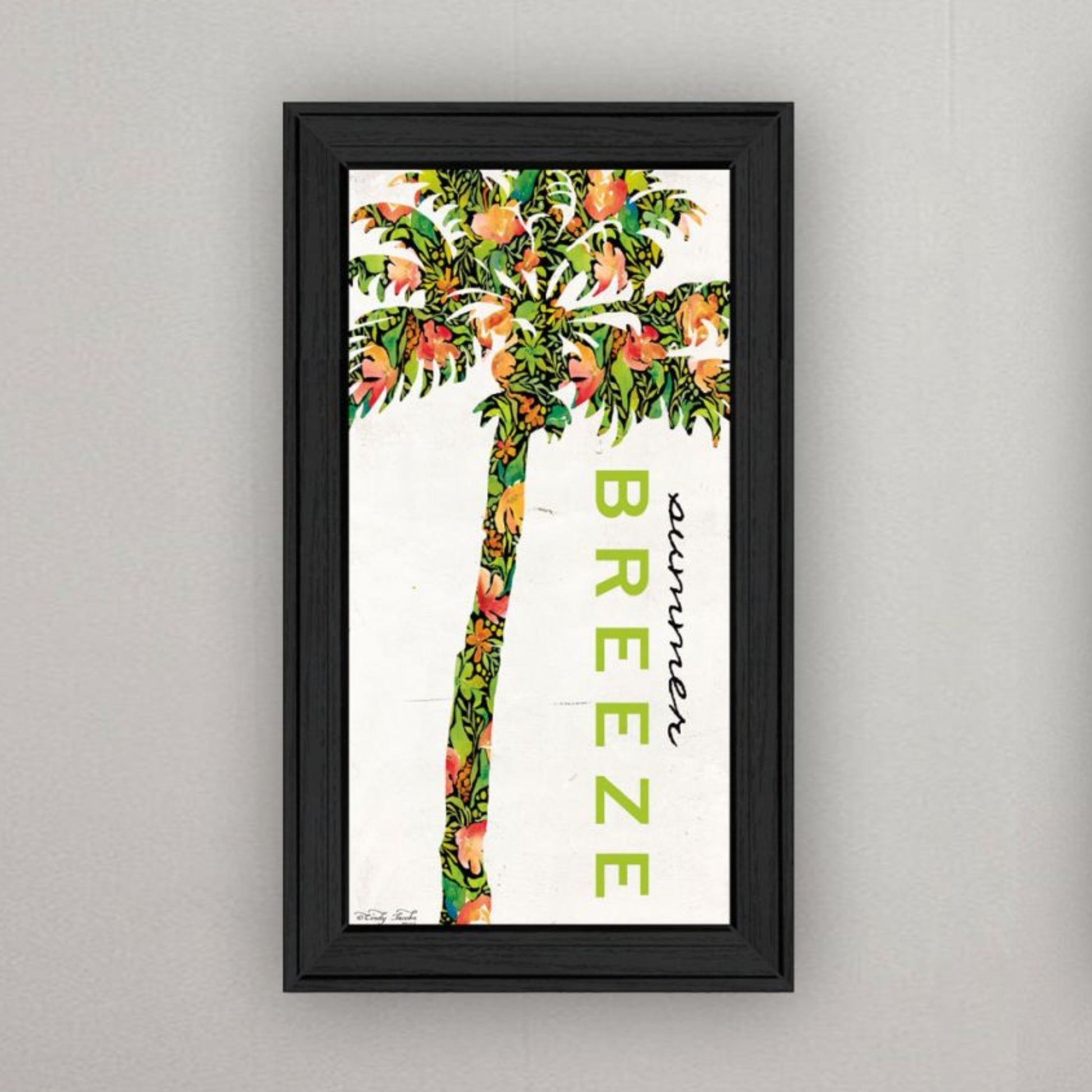 "Beach & Summer Breeze Take Me There" Framed Wall Art For Living Room, Wall Art Print For Home Decor, Bedroom Wall Art By Cindy Jacobs Multicolor Wood Paper