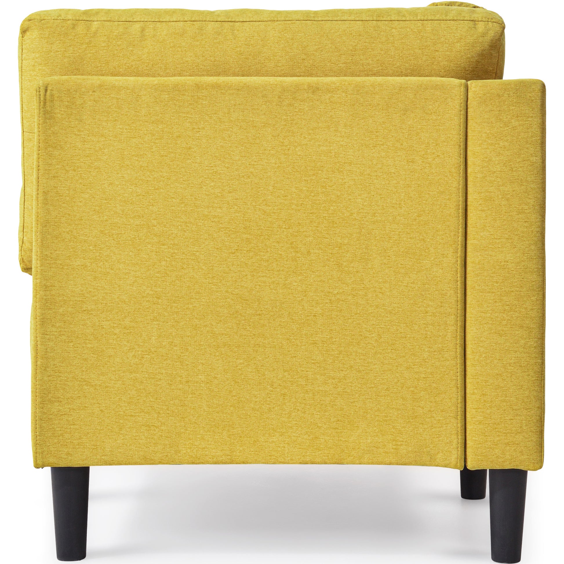 Video 65" Mid Century Modern Linen Fabric Corner Lounge Chair, Upholstered Indoor Chaise Lounge,Sleeper Sofa Bed,Leisure Sofa Recliner For Bedroom,Office,Small Living Room & Apartment,3 Colors Yellow Fabric Fabric