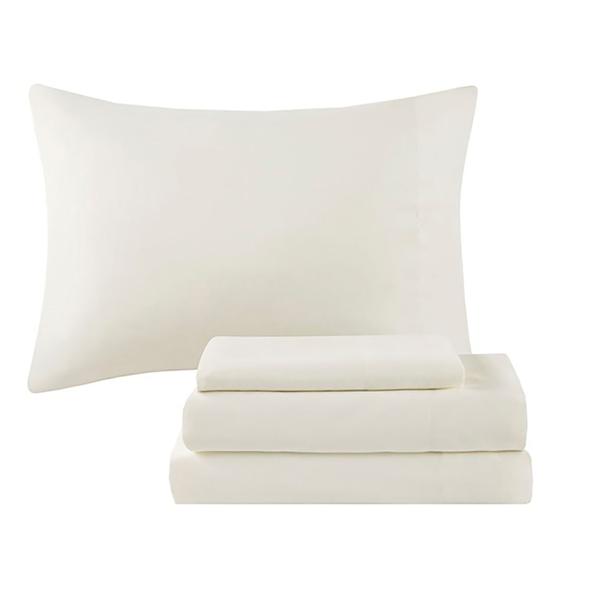 12 Piece Comforter Set With Cotton Bed Sheets Silver King King Silver Cotton