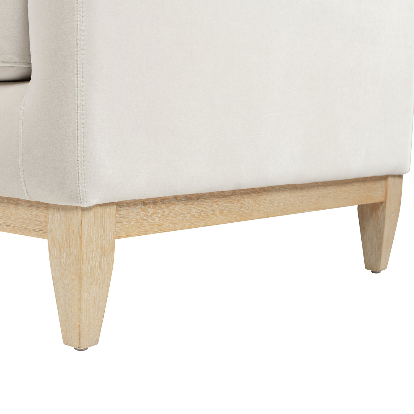 Pasadena 75.5" Modern Farmhouse Sofa, French Beige Performance Velvet Beige Foam Velvet 3 Seat