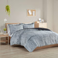 Shaggy Long Fur Comforter Mini Set King Grey Polyester