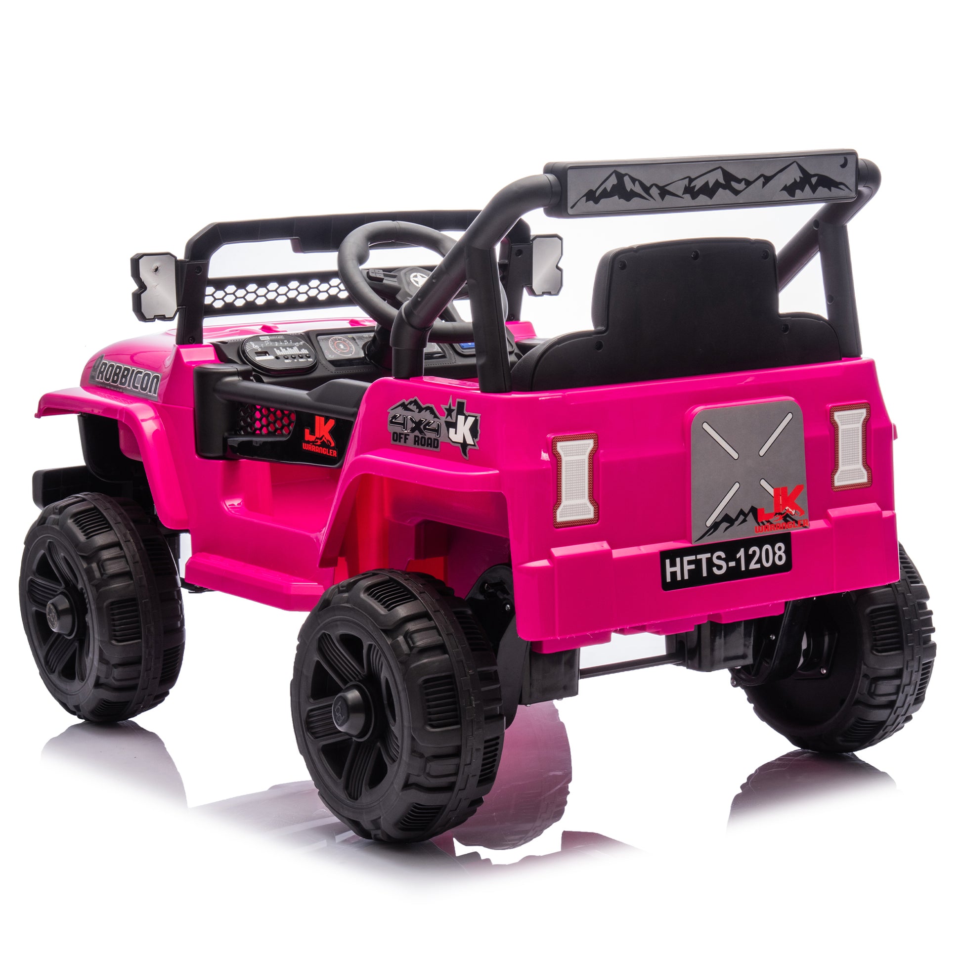 12V Kids Ride On Electric Truck Car W Parents Control,2Wd,Four Wheel Suspension,Early Education Function,Adjustable Volume,Usb,Mp3,Bluetooth,Microphone Jack,Power Display,Led Lights For Kids Aged 3. Pink Polypropylene