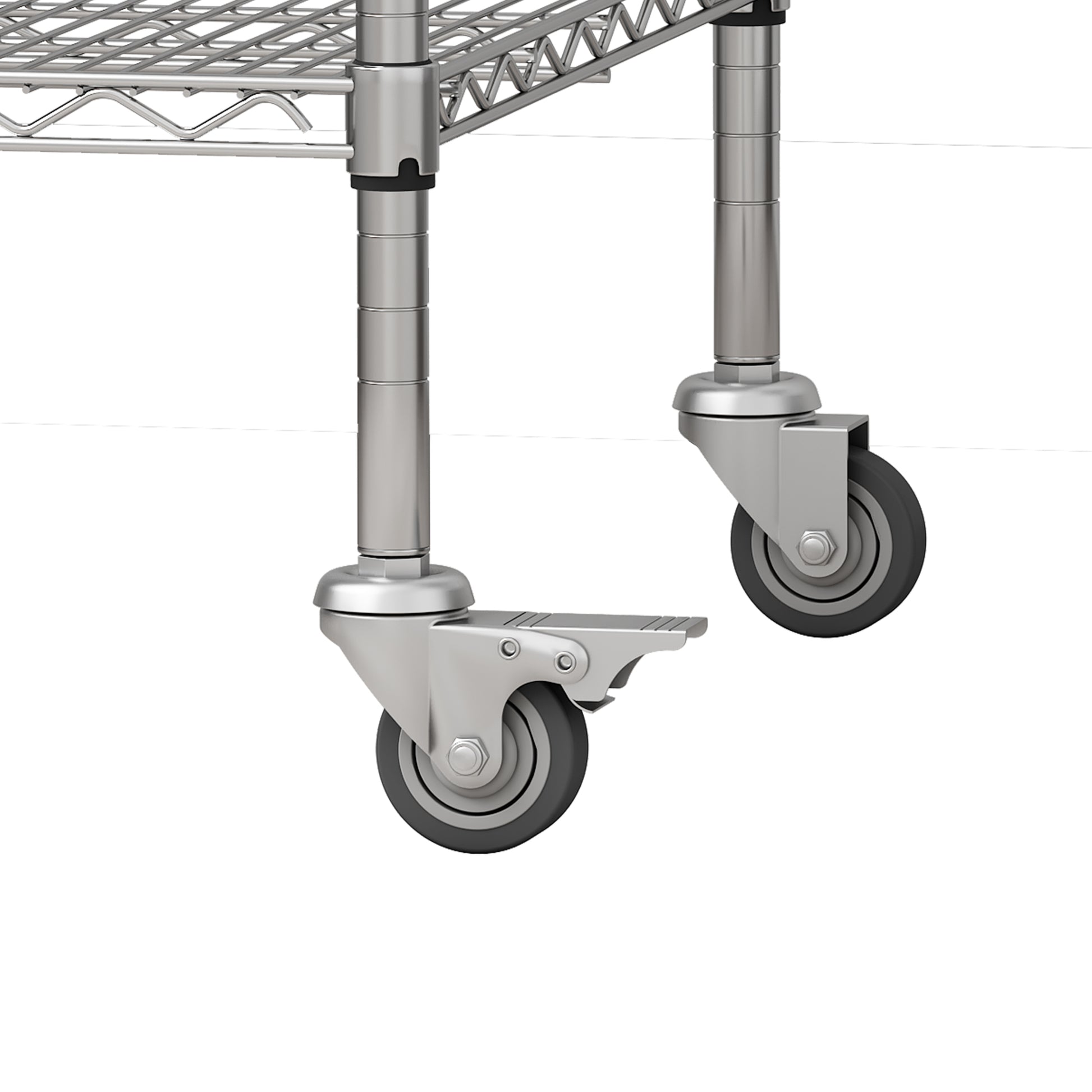 72" H Metal Large Storage Shelves With Wheels, Metal Shelving With Chrome, Adjustable 5 Tier Sturdy Metal Shelves For Storage Shelving,Kitchen,Garage 5 Silver Primary Living Space Metal Modern