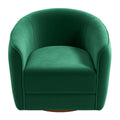 Elise Mid Century Modern Dark Green Velvet Swivel Chair Green Mid Century Modern Foam Solid Wood,Velvet