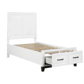 White Finish Twin Size Platform Bed With Storage Drawers Wooden Bedroom Furniture 1Pc Box Spring Not Required Twin White Wood Bedroom Rustic,Transitional Storage Included Wood