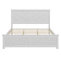 Coastal Farmhouse Solid Wood King Size Bed Frame,Antique White Box Spring Not Required King Antique White Wood Bedroom Farmhouse,Traditional,Vintage Bed Frame Wood