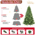 8Ft Artificial Christmas Tree With 2535 Pe&Pvc Mixed Branch Tips, Unlit Hinged Premium Spruce Fake Xmas Trees, Hinged Branch & Foldable Base, Green Green Polyvinyl Chloride