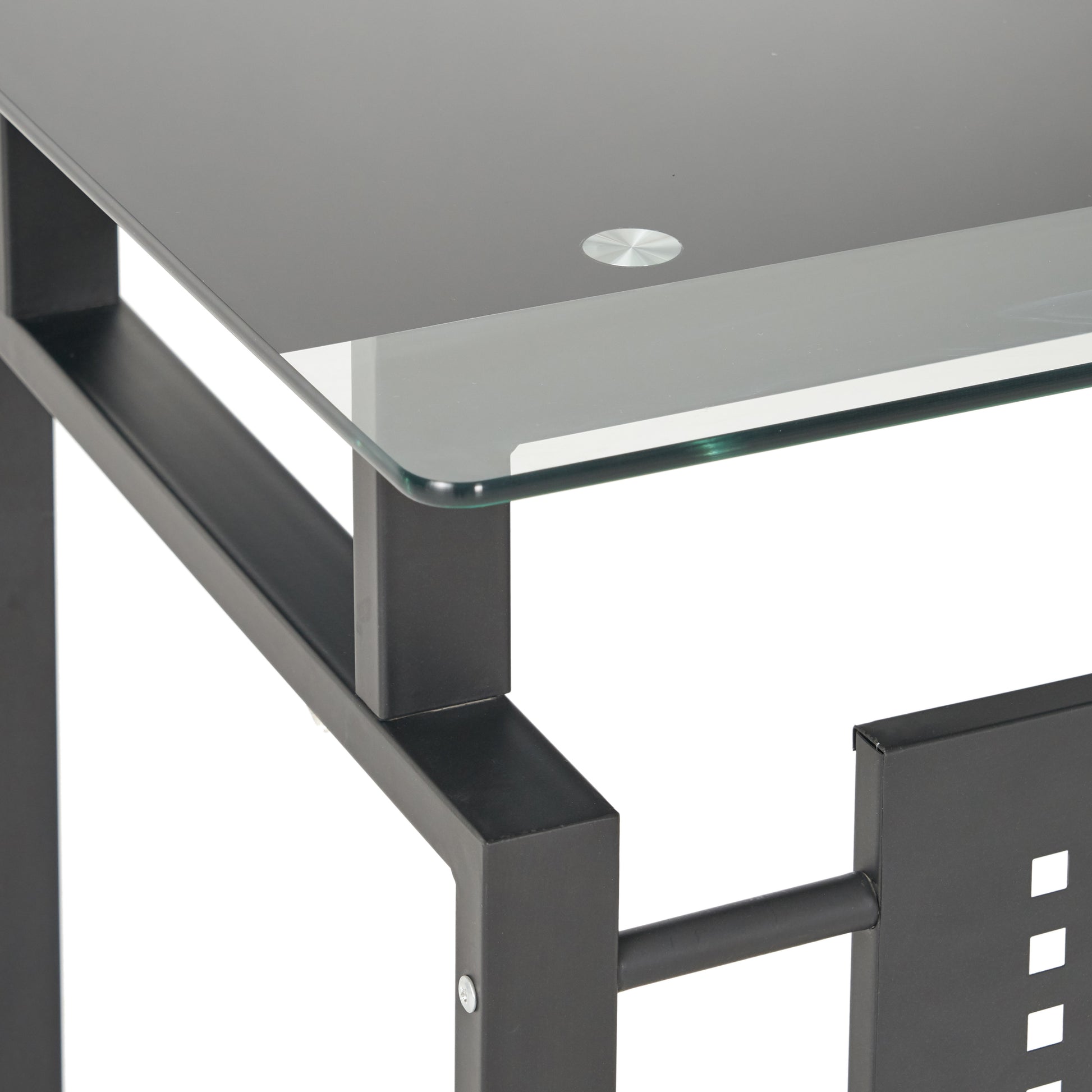 Office Computer Desk Black Glass