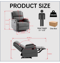 Best Choice Recliner Chair Living Room Reclining Sofa Chair, Home Theater Seating Modern Recliner, Manual Recliner Sofa Chair For Living Room Office Apartment, Easy To Reach Side Button Gray Gray Pu Leather