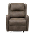 Microfiber Upholstery Brown Reclining Chair 1Pc Living Room Furniture Comfort Seating Brown Microfiber Wood Primary Living Space Solid Wood