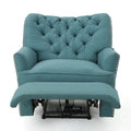 Indulge In Supreme Comfort: Electric Recliner Chair With Elegant Copper Accents And Soft Teal Upholstery Teal Fabric