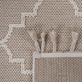 Naar Guros Collection 2X8 Ivory Trellis Indoor Outdoor Area Rug Ivory Polypropylene