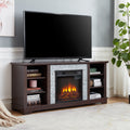 Faux Stacked Stone Tv Media Stand With Open Storage Modern Entertainment Console Space With 18