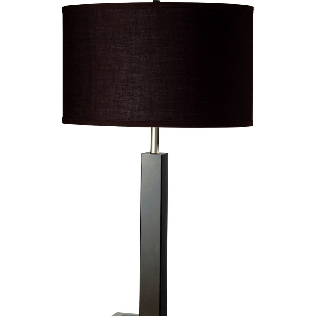 30" Tall Metal And Polyresin Table Lamp With Dark Espresso Finish, Fabric Shade Multicolor Polyresin