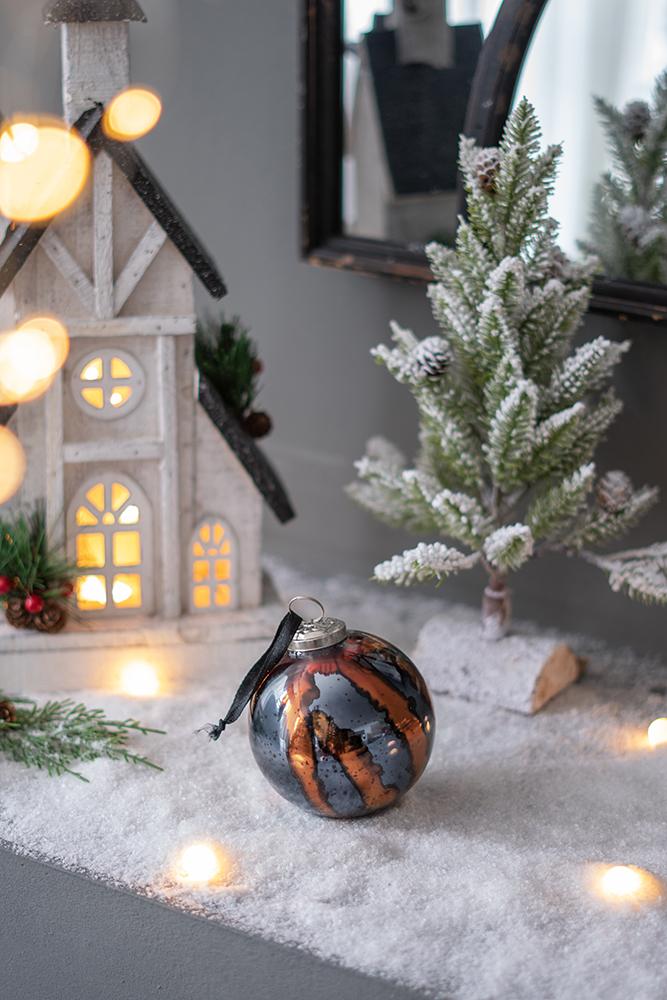 D3.9" Christmas Ball Ornaments, Glass Decorative Hanging Ball Christmas Tree Ornaments For Holiday Party Decorations, Set Of 6 Multi Glass