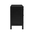 Sideboard With Curved Swirl Patterned Doors And Artistic Three Door Design,Suitable For Living Rooms,Entrance And Study Black Primary Living Space American Design Mdf