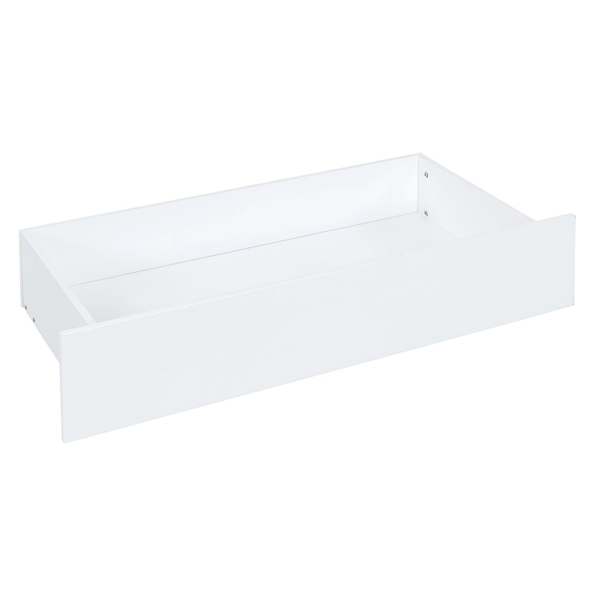 Full Size Wood Daybed With Fence Guardrails And 2 Drawers, Split Into Independent Floor Bed & Daybed, White Old Sku :Lp000882Aak Full White Solid Wood Mdf