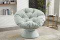 Oversized Swivel Accent Chair, 360 Swivel Barrel Chair, Papasan Chair For Living Room Bedroom Light Blue Chenille