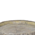 Decorative Round Shape Cemented Log Plate, Gray Gray Cement