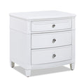 Dauphin 3 Drawer Accent End Table, Grey Cashmere Wood White Solid Wood Mdf Solid Wood Mdf