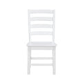 Contemporary White Finish Side Chairs Set Of 2 Dining Wooden Kitchen Dining Furniture Casual Style White Dining Room Casual,Farmhouse Side Chair Wood