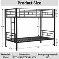 Bunk Bed Twin Over Twin Size With Ladder And High Guardrail, Able To Split, Metal Bunk Bed, Storage Space, Noise Free, Black Twin Black Metal Bedroom Metal