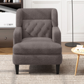 Upholstered Accent Chair Tufted Armchair For Living Room And Bedroom, Russet Brown Brown Birch Foam Teddy
