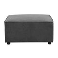 Grey Ottoman With Tight Seat Grey Wood Primary Living Space Solid Grey Pine Rectangle Wood Fabric