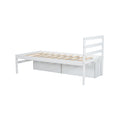 Twin Size Wood Platform Bed With Removable Storage Shelves, Built In Two Storage Drawers For Added Convenience, White Twin White Wood