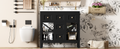 36'' Bathroom Vanity With Resin Sink Combo, Solid Wood Frame Bathroom Storage Cabinet, Freestanding Vanity Set With 5 Drawers& Soft Closing Doors Same As Sw000141Aab Black Bathroom Solid Wood Mdf Resin