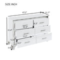 3 Pieces Sets,Dresser And Two Nightstands With Metal Handles And Mirror Decoration, Elegant And Subtle,White White 3 Piece Set Mdf