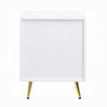 White High Gloss 2 Drawer Nightstand White 2 Drawers Bedroom Drawers White Wood Metal