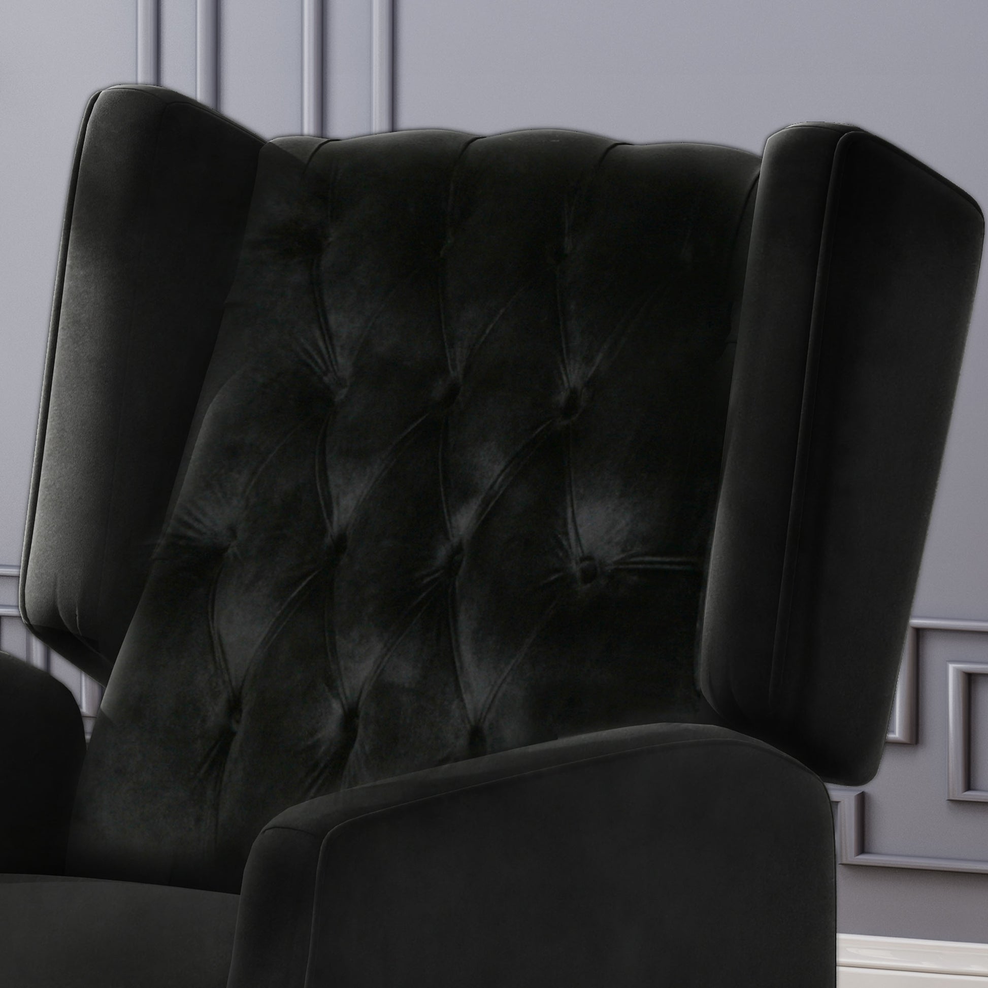 Recliner Black Velvet