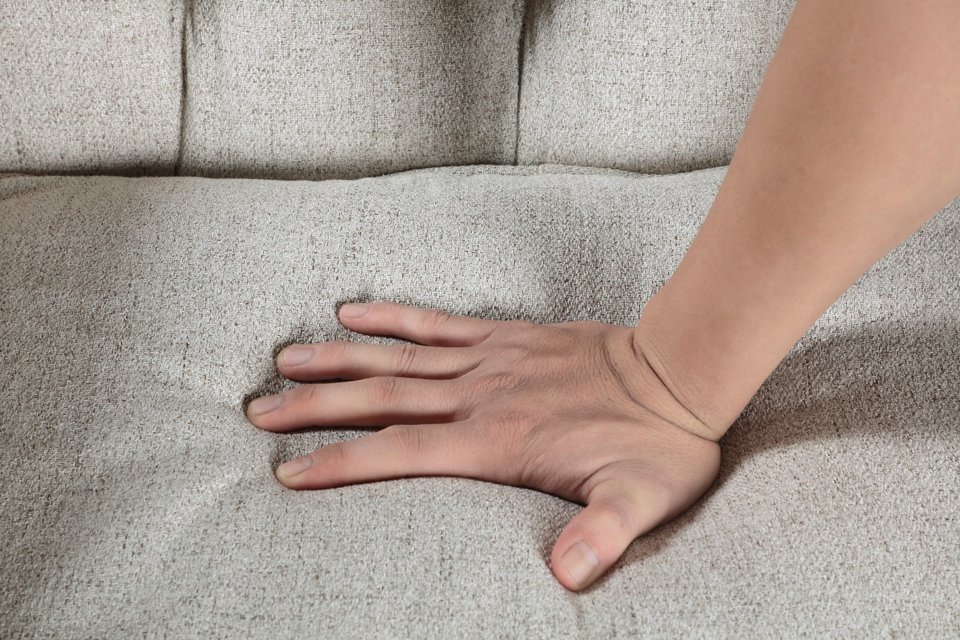 1Pc Beige Accent Chair Button Tufted Solid Wood Trim Fabric Upholstery Luxury Living Room Furniture Beige Primary Living Space Luxury,Traditional Plywood,Solid Wood