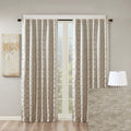 Jacquard Lined Total Blackout Rod Pocket Back Tab Curtain Panel Only 1 Pc Panel Grey Silver Polyester