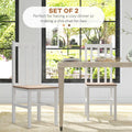 Homcom Farmhouse Armless Dining Chairs, Set Of 2 With Slat Back, White White Pine