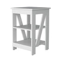 White Table With 2 Shelves White White Shelves Square Wood
