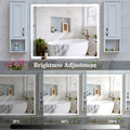 32X40 Inch Led Bathroom Vanity Mirror Wall Mounted Adjustable White Warm Natural Lights Anti Fog Touch Switch With Memory Modern Smart Large Bathroom Mirrors Silver Aluminium