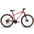 A27312 Ecarpat Mountain Bike 27 Inch Wheels, 21 Speed Mens Womens Trail Commuter City Mountain Bike, Aluminium Frame Disc Brakes Thumb Shifter Front Fork Bicycles Cycling Red Without Durable Garden & Outdoor Classic Multifunctional Polyurethane Foam