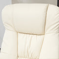 Homcom Swivel Recliner With Ottoman, Pu Leather Reclining Chair With Ottoman, Upholstered Recliner And Footrest With Wrapped Base For Living Room, Bedroom And Home Office, Cream White Cream White Faux Leather