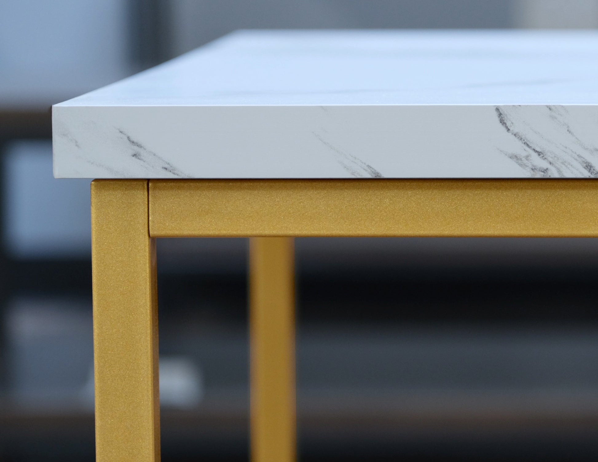 Marb White End Table White Solid Wood