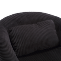 Coolmore Living Room Accent Barrel Chair, Century Modern Style Decorative Chair, Armchair For Living Room With Thick Cushions And Pillows, Comfy Single Sofa Chair, Chair With Wooden Legs,Black Black Corduroy