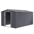 Outdoor Storage Shed 8 X 12 Ft Large Metal Tool Sheds, Heavy Duty Storage House With Sliding Doors With Air Vent For Backyard Patio Lawn To Store Bikes, Tools, Lawnmowers Grey Grey Rectangular No