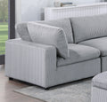 Dark Gray Color 6Pc Modular Sectional Set Corduroy Upholstery Couch 3X Corner Wedge 2X Armless Chairs 1X Ottoman Living Room Furniture Dark Gray Primary Living Space Cushion Back Contemporary,Modern
