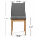 Dining Chair Set Of 2 Dark Grey Fabric