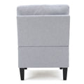 Armless Sofa Light Grey Fabric 1 Seat